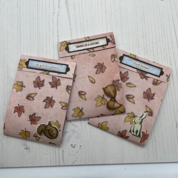 Set of three falling leaves matchbook style notepad PB16