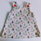 Summer Dress, 6-12 months, A line cotton dress, tortoise, cat, hedgehog