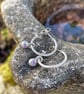 Silver and amethyst hoop earrings - Image 3