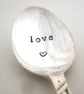 Handstamped vintage coffeespoon with heart, love, floral spoon - Image 1