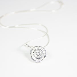 Hand Cast Mackintosh Style Rose Pendant