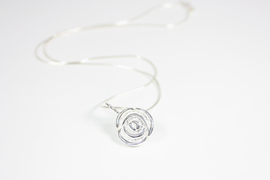 Hand Cast Mackintosh Style Rose Pendant