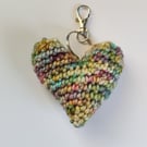 Luxury Heart Keyring, keychain, Home keyring, crochet, merino,heart