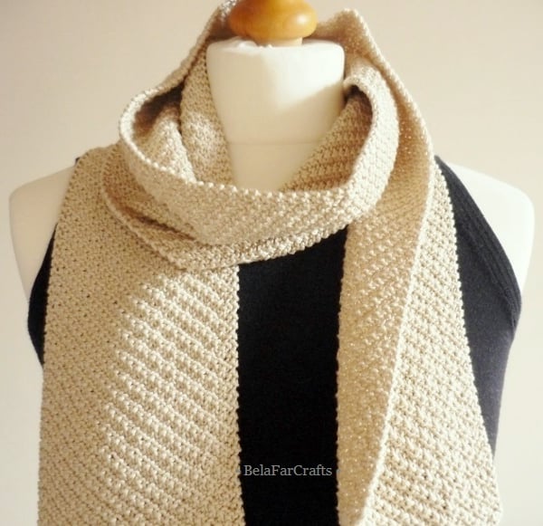 Men's beige cotton scarf - Father's Day - Cotton anniversary gift