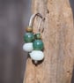 Earrings, silver green moss agate, amazonite drop earrings. - Image 6