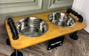 Raised dog feeder stand 