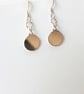 Dainty Silver Earrings, Sterling Silver Tiny Full Moon Minimalist Earrings - Image 1