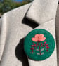 Hand embroidered floral brooch pin - Image 2