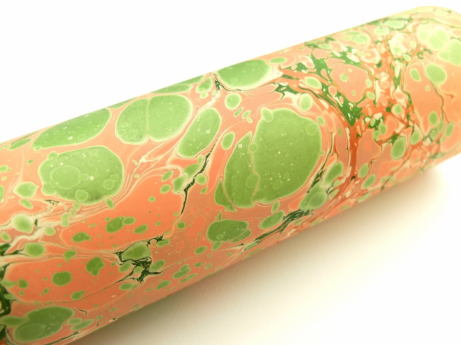 A4 Marbled paper sheet pink and green stone pattern 