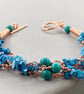 Unisex Sleeping Beauty Turquoise Gemstone Chip & Copper Twisted Bracelet - Image 9