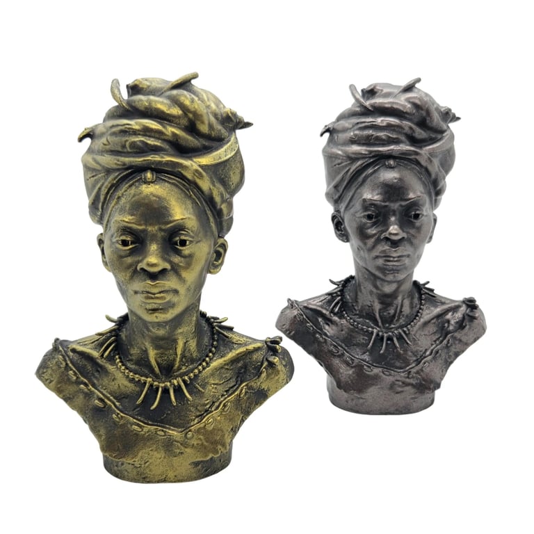 Queen Nanny bust, jamaican national hero statue, maroons of Jamaica, figurine