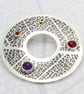 Leaf Brooch, Natural Leaf Vein Pattern, Handmade, Amethyst, Garnet, Citrine No.4 - Image 4