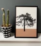 Ashdown Pine no.60, original A4 artwork, hand drawn, painted, autumn brown - Image 1