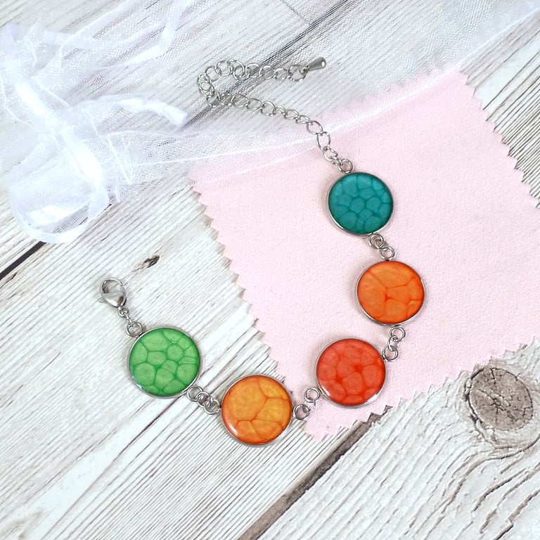 Bright Multicoloured Bracelet, adjustable colourful rainbow jewellery 