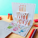 Pop up Happy Birthday greeting card