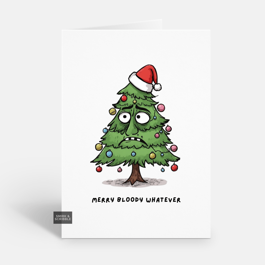 Unique Funny Christmas Card For Him Or Her - Grumpy Rude Xmas Greeting 