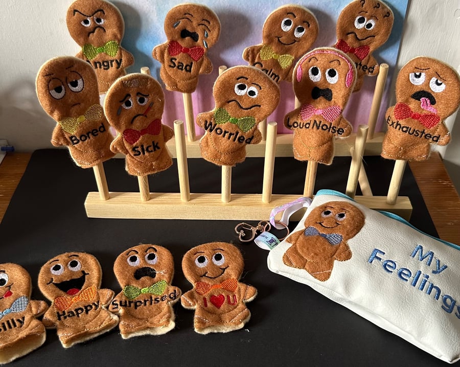 My Feelings Boys emotions finger puppets Asd Send  communication aid.