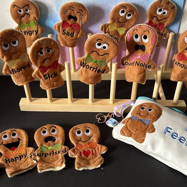 My Feelings Boys emotions finger puppets Asd Send  communication aid.