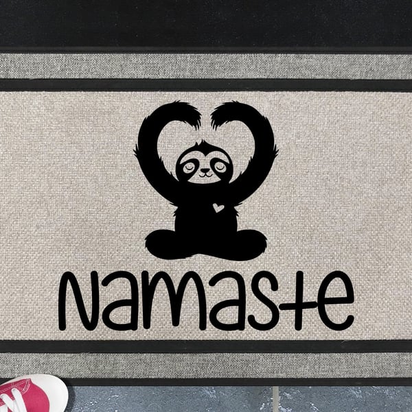Namaste Door Mat - Sloth Welcome Mat - All Weather - 45x70cm 