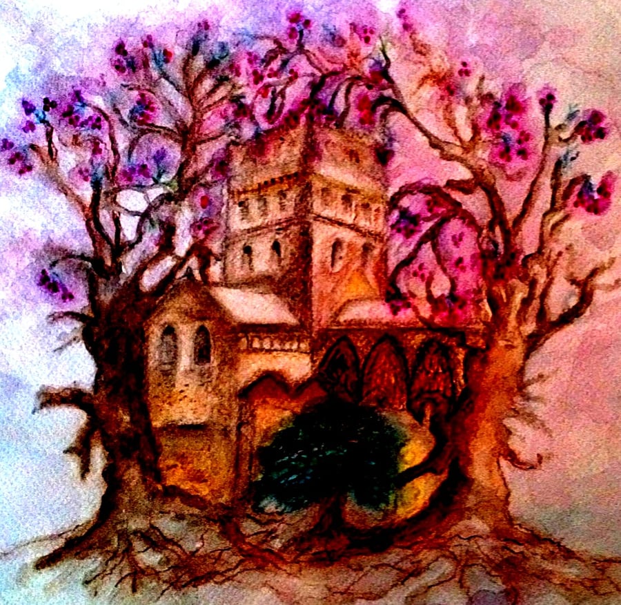 'Ancient Abbey' Blank Greetings Card