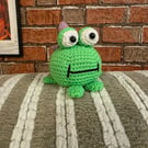  Crocheted Halloween witchy frog 