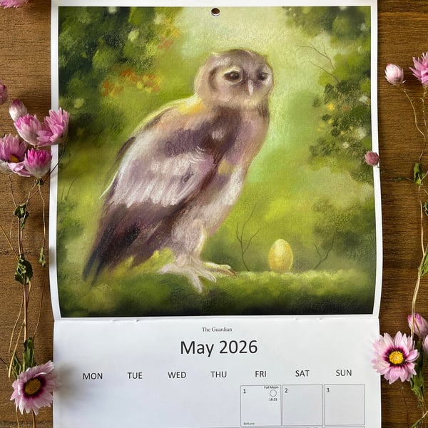 2026 Nature Art Calendar: Wildlife illustrations, calendar, Perfectly Imperfect