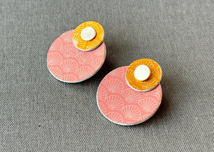 SALE - Multi way colour circle earrings