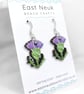 Thistle Earrings. Handmade Dangly Wooden and Sterling Silver Scottish Jewellery. - Image 3