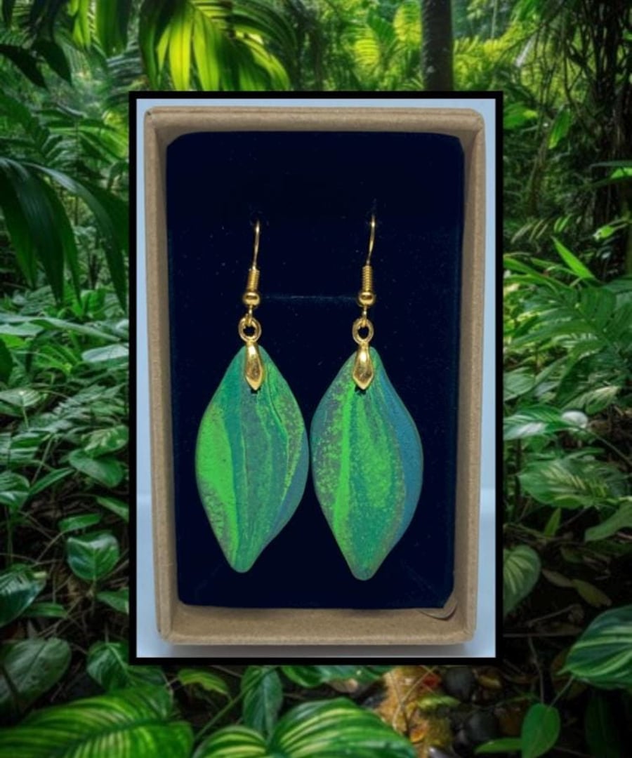 Jungle lightweight clay earrings