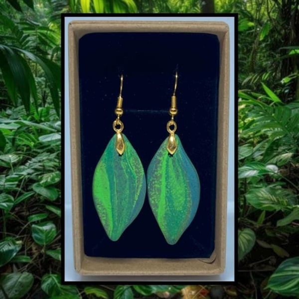 Jungle lightweight clay earrings
