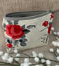 Fabric Coin Purse, Money Pouch, Zipped Purse, Purse, Card Holder, Red Rose - Image 2