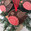 Ceramic Robin Christmas decoration Pottery robin Xmas decoration pottery bird