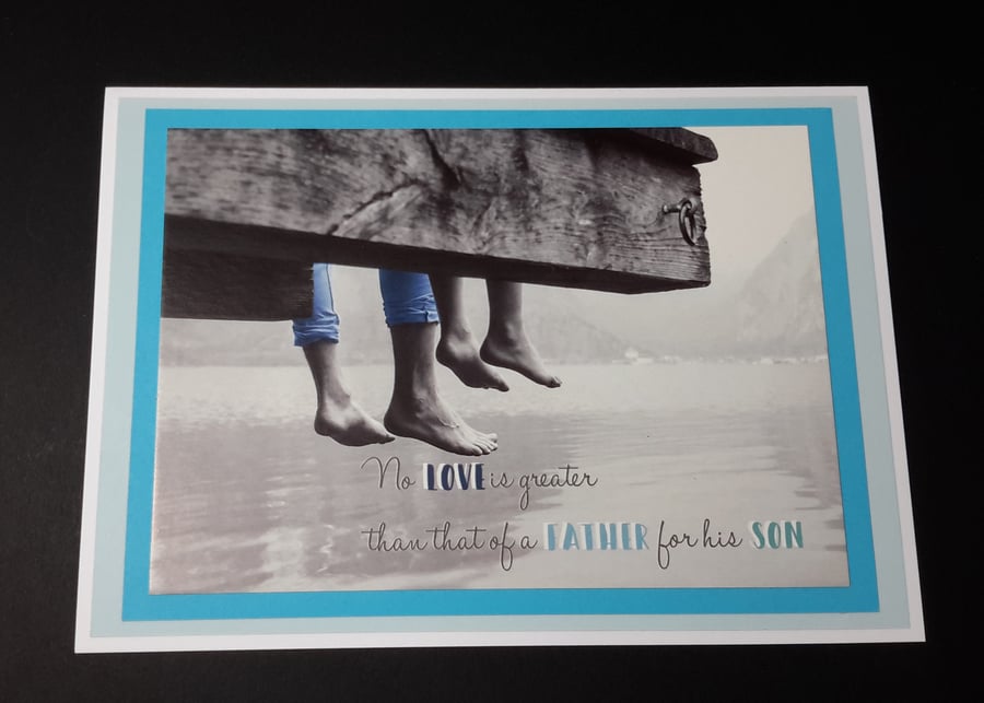 Fathers Day, Birthday, Any Occasion Greeting Card - Father and Son