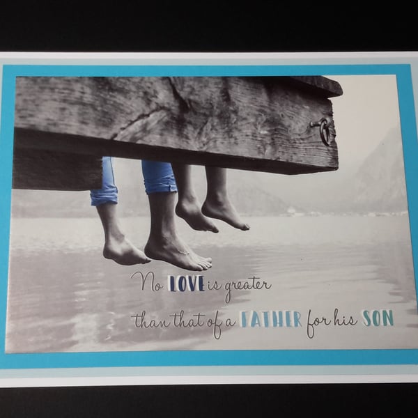 Fathers Day, Birthday, Any Occasion Greeting Card - Father and Son