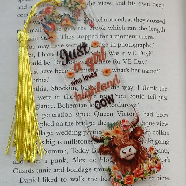 Clear acrylic bookmark 