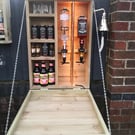 Large home wall bar complete with 2 x optics, last orders bell, and LED lights 
