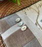 Linen and velvet zip pouch with shell buttons and embroidery - Image 5