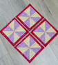 Set of Four Yellow and Purple Spring Flowers and Red Pinwheel Coasters - Image 2