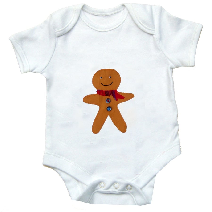 Gingerbread Babygrow, Christmas Babygrow, Baby Bodysuit, Baby Christmas Gift