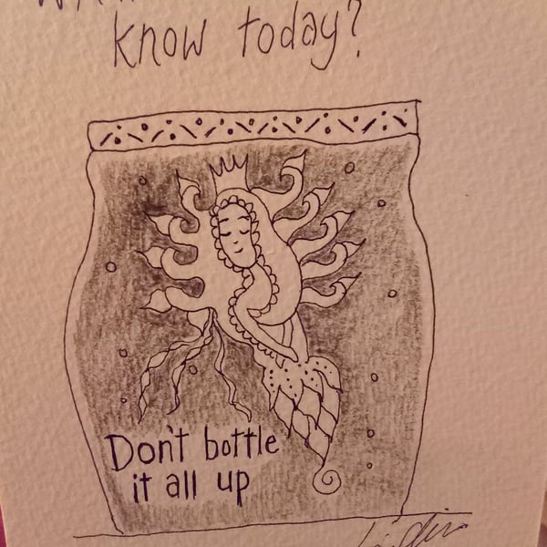 Small Prophets inspired original drawing "Don't bottle it all up"