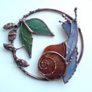 Stained Glass Snail Ring - handmade in Hampshire