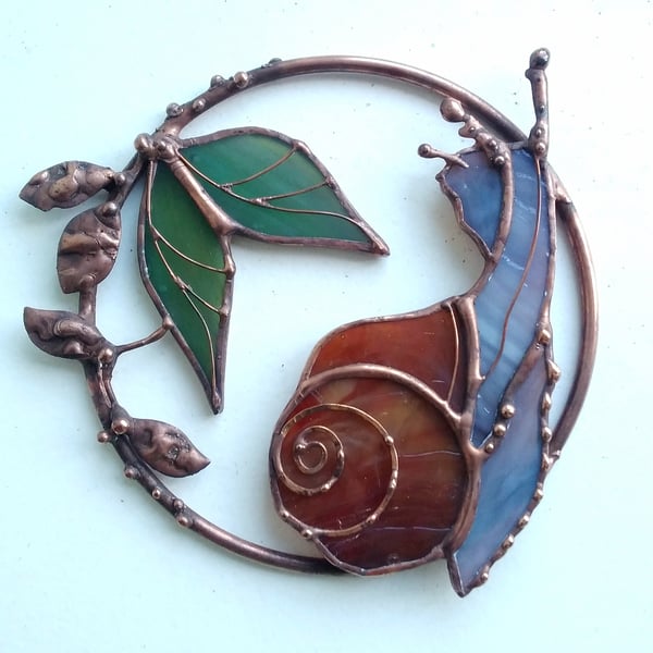 Stained Glass Snail Ring - handmade in Hampshire