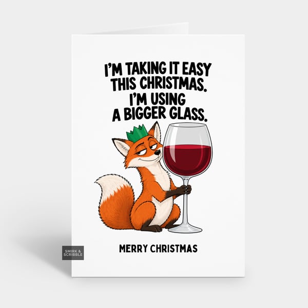 Funny Christmas Card For Him Or Her - Bigger Glass