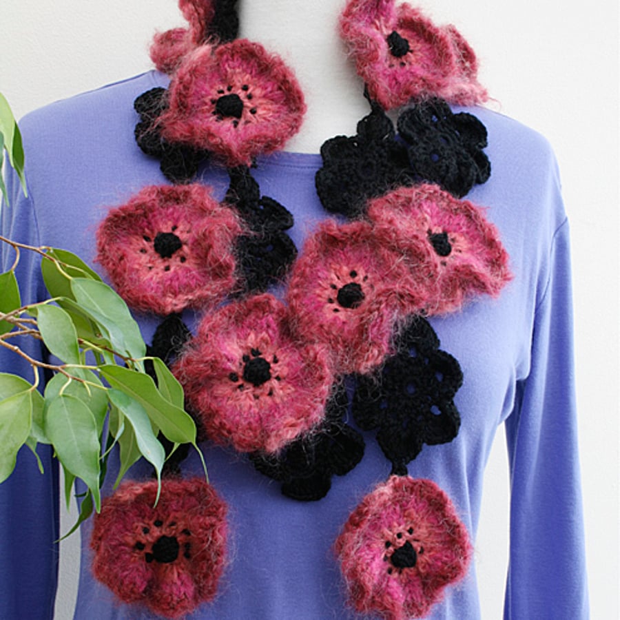 NOW 25% OFF -Pink Poppy Scarf 