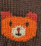 Bear Knit Fingerless Gloves, Wool Wrist Warmers, chocolate brown hand warmers - Image 2