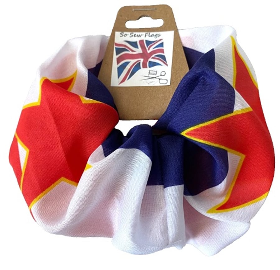 Yugoslavia Star Flag Hair Scrunchie Scrunchies Accessory Band Elastic