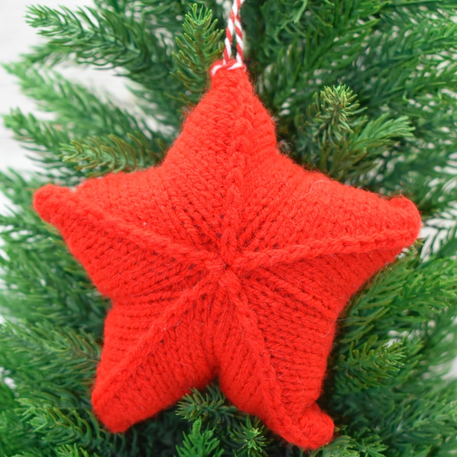 Hand knitted star - Christmas Decorations