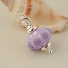 Mauve Glass Pendant - Lampwork - Necklace - Sterling Silver