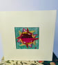 Hand embroidered ‘Sunburst’ motif keepsake card - Image 1