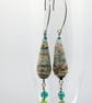Map paper bead long earrings - Image 2